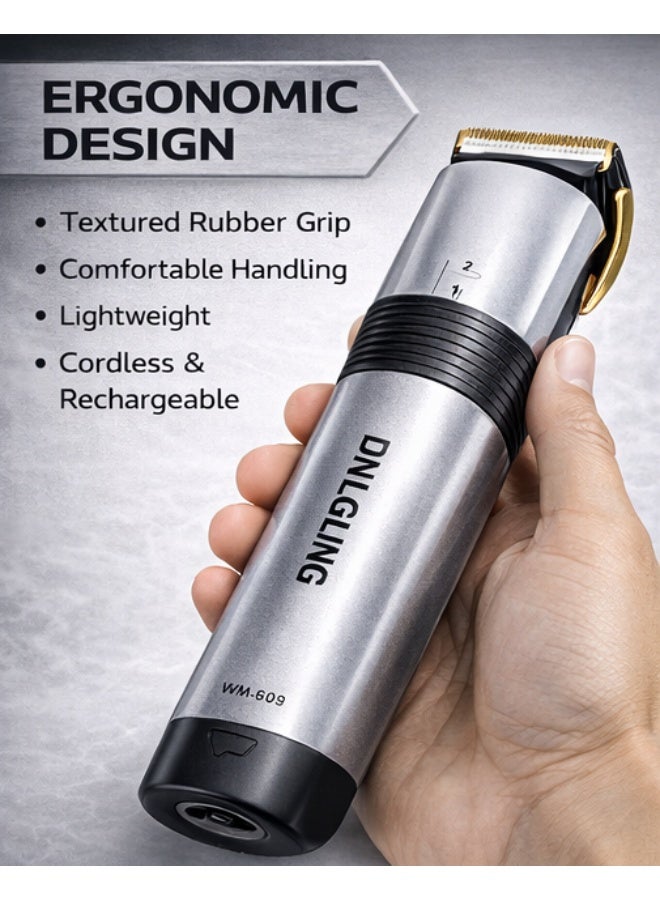 DNLGlinog Professional Hair Clipper WM-609 Rechargeable Beard & Hair Trimmer with Adjustable Razor, 5 Cutting Combs - Image 4